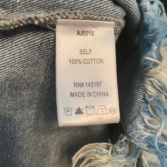 Dance & Marvel Jackets & Coats Dance Marvel Distressed Light Blue